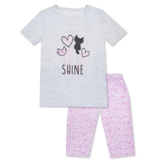 Dívčí letní pyžamo Wolf S2462 šedý melír